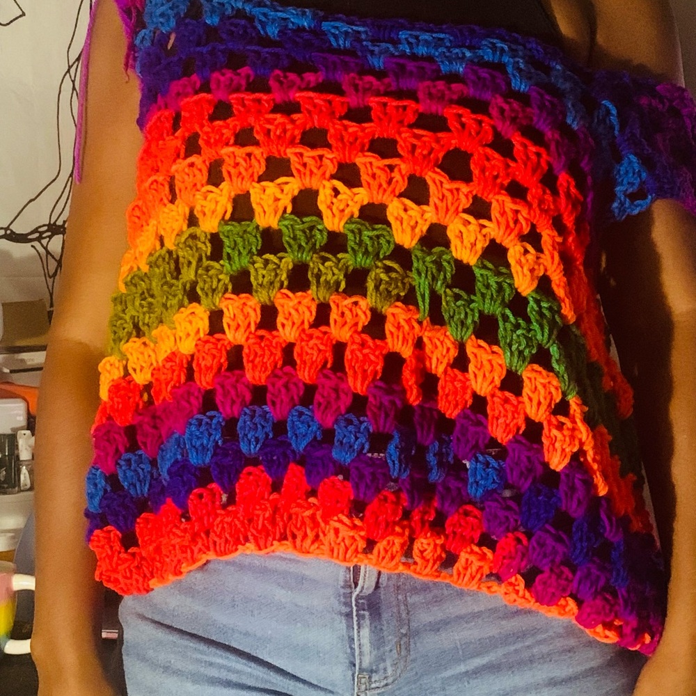 Vibrant Multicolor Crochet Top